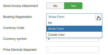 User registration