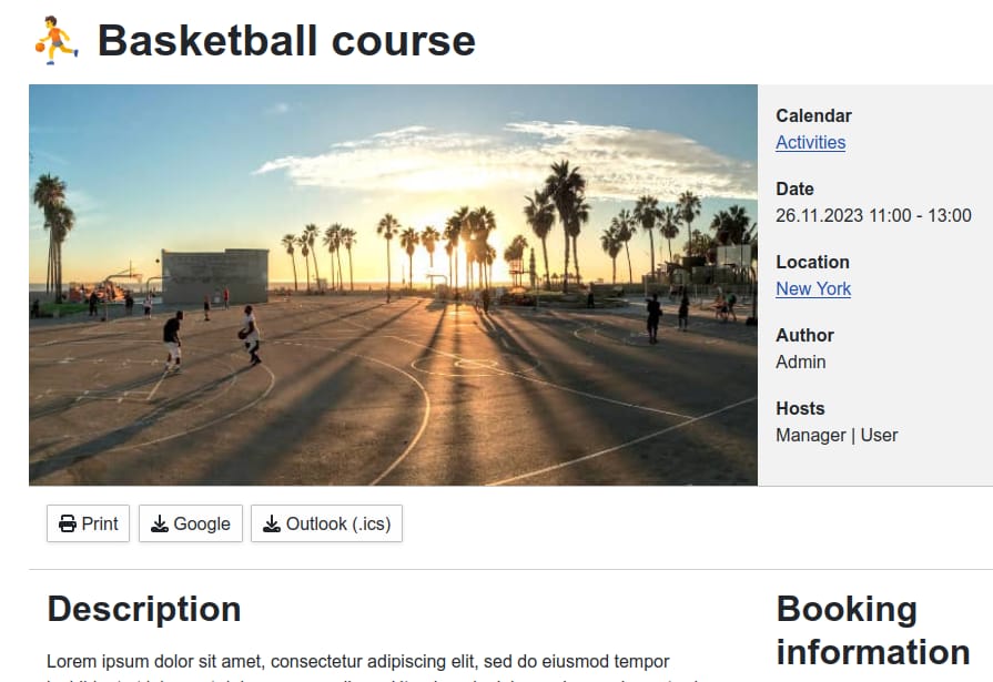 Emoji in event title