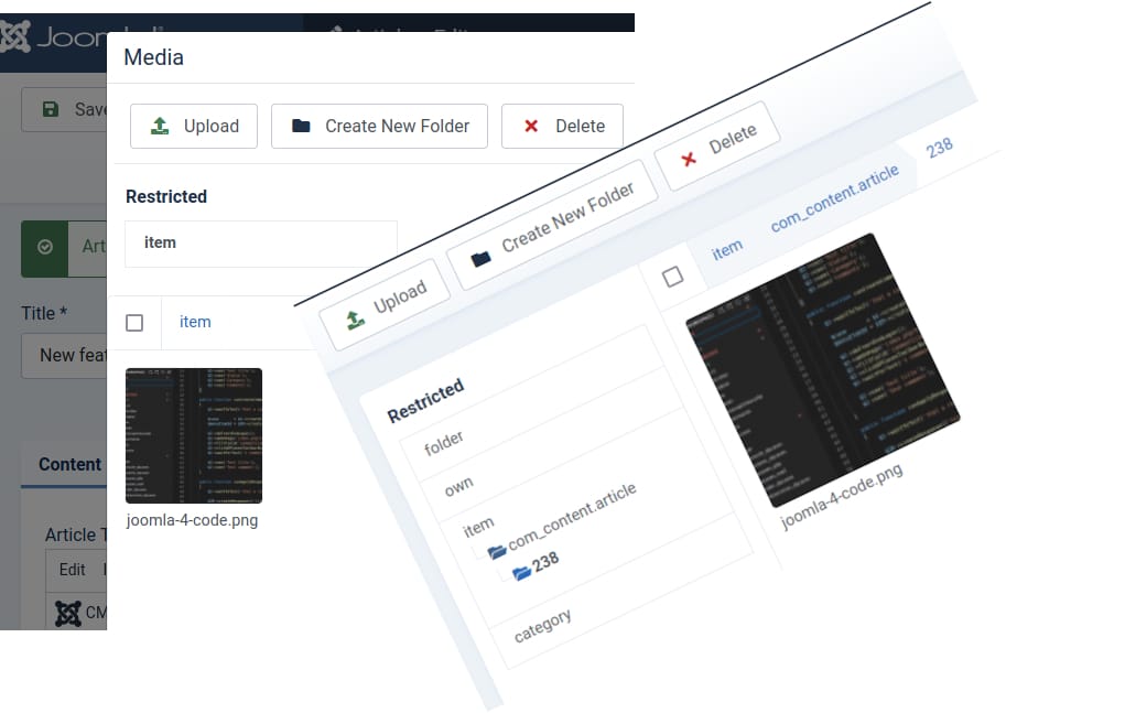 Restricted joomla 4 media folders