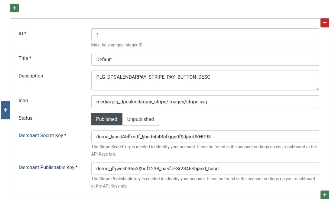 payment provider config