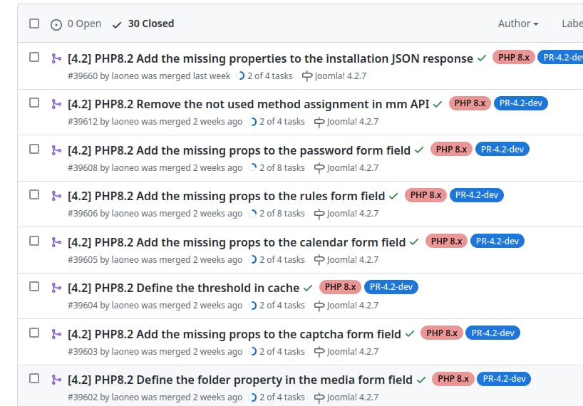 PHP 8.2 fixes