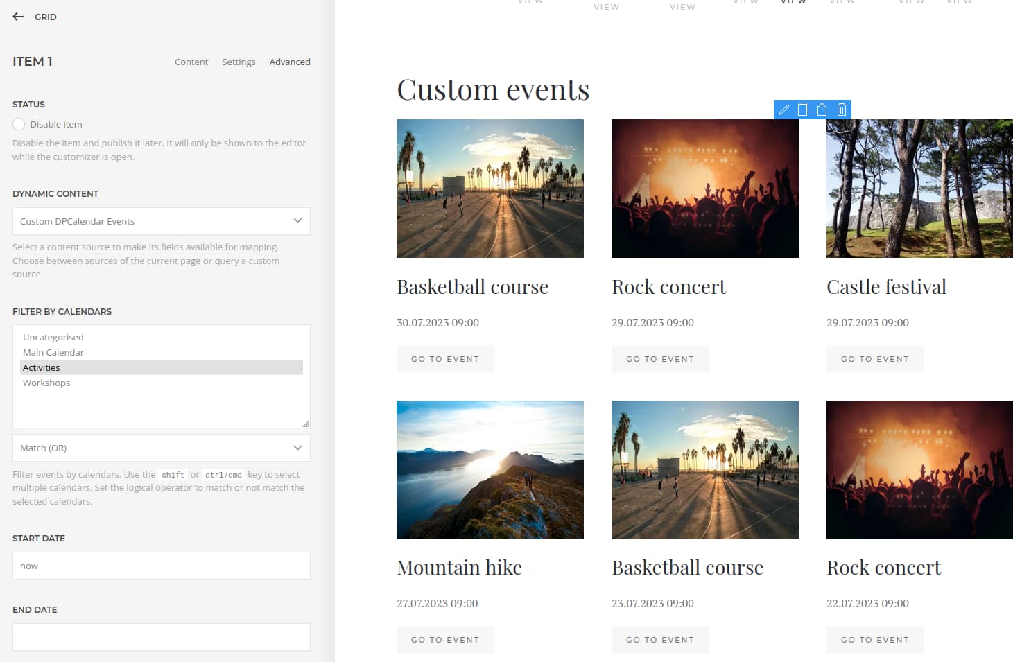 Custom dynamic content sources