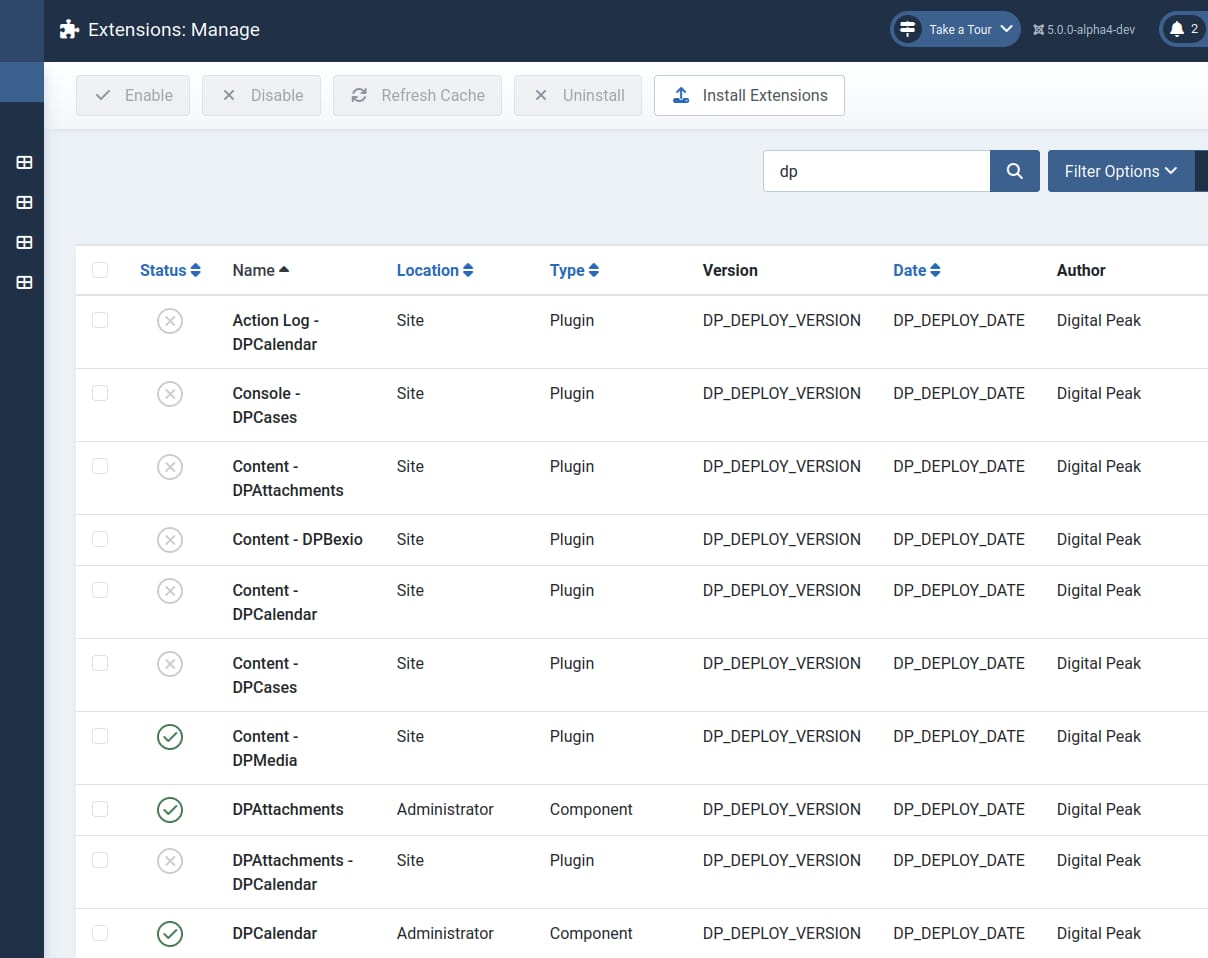 Digital Peak extensions in Joomla 5
